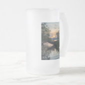 Vissen Boat Sunrise Matglas Bierpul (Voorkant rechts)