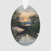 Vissen Boat Sunrise Ornament (voorkant)