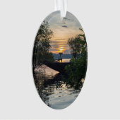 Vissen Boat Sunrise Ornament (voorkant)