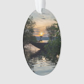 Vissen Boat Sunrise Ornament (voorkant)