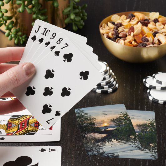 Vissen Boat Sunrise Pokerkaarten (Insitu)