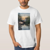 Vissen Boat Sunrise T-shirt (Voorkant)
