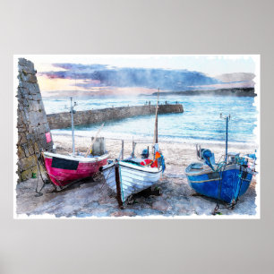Vissen Boats - Sennen Cove, Cornwall, Verenigd Kon Poster