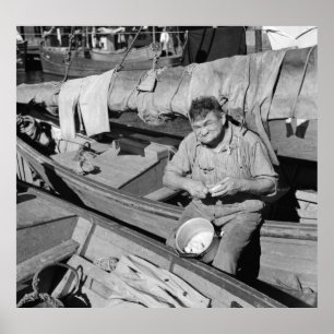 Vissen bootkok - Kerstmis 1938 Poster