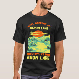 Vissen Bootvaren Kamperen Meer Vakantie Reiger Mee T-shirt