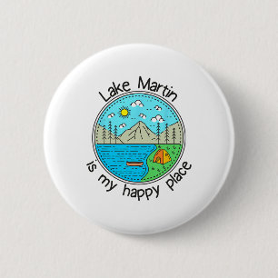 Vissen Bootvaren Kamperen - Mijn Geluksplek Lake M Ronde Button 5,7 Cm