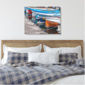 Vissen BOTEN uitzicht canvas print (Insitu (Slaapkamer))