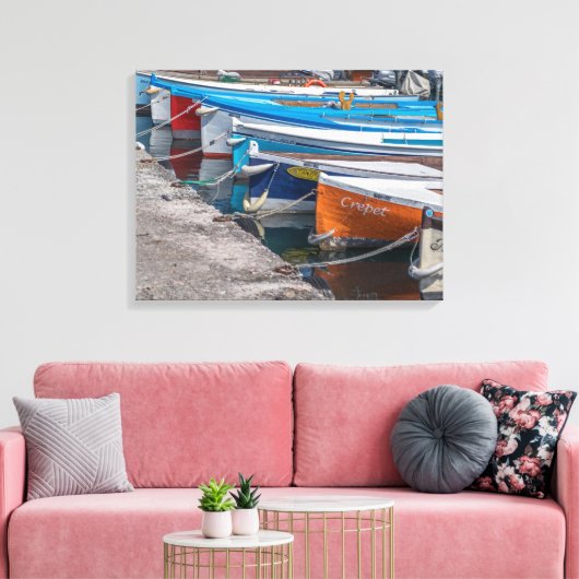 Vissen BOTEN uitzicht canvas print (Insitu (Woonkamer))