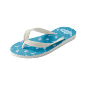 Vissen Botten Patroon Blauw Kind Teenslipper met n Kinder Teenslippers (Schuin)