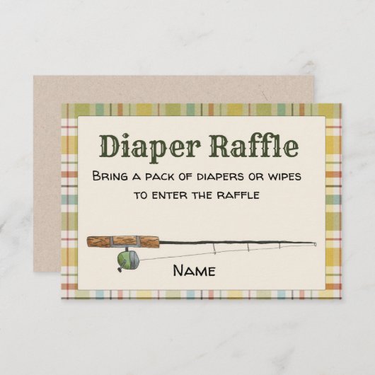 Vissen Boy Diaper Raffle Kaart (Voorkant / Achterkant)