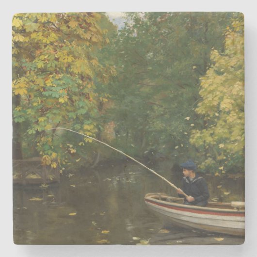 Vissen Boy (door Hans Andersen Brendekilde) Stenen Onderzetter (Voorkant)