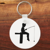 Vissen Boy Silhouette Sleutelhanger (Voorkant)