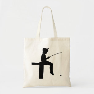 Vissen Boy Silhouette Tote Bag