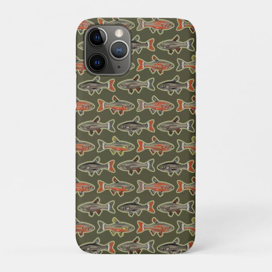 Vissen Brook Trout Sinaasappel, Grijs, Groen - NH Case-Mate iPhone Case (Achterkant)