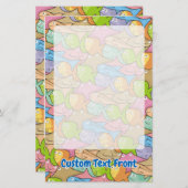 Vissen cartoon briefpapier (Voorkant / Achterkant)