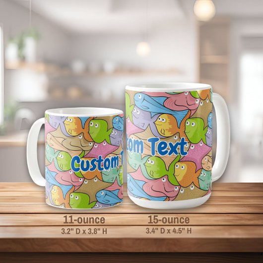 Vissen cartoon koffie mok