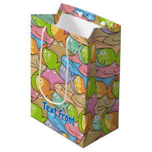 Vissen cartoon medium geschenktas cadeauzakje