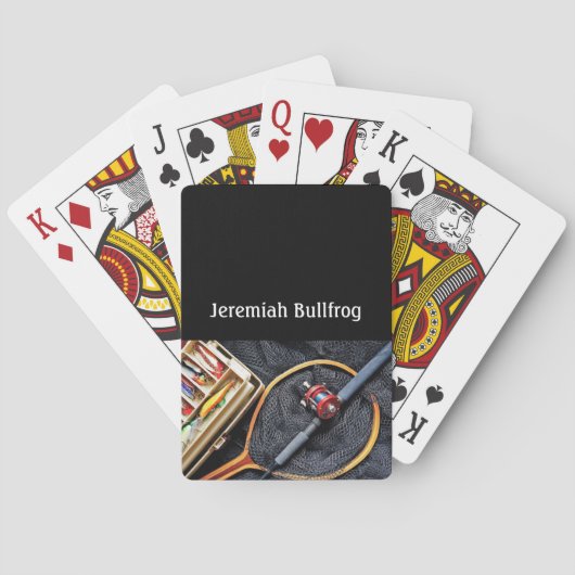 Vissen close-up foto Net, Real, Lures personaliser Pokerkaarten (Achterkant)
