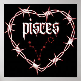 Vissen Constellatie Gotische Dark Celestial Art Poster