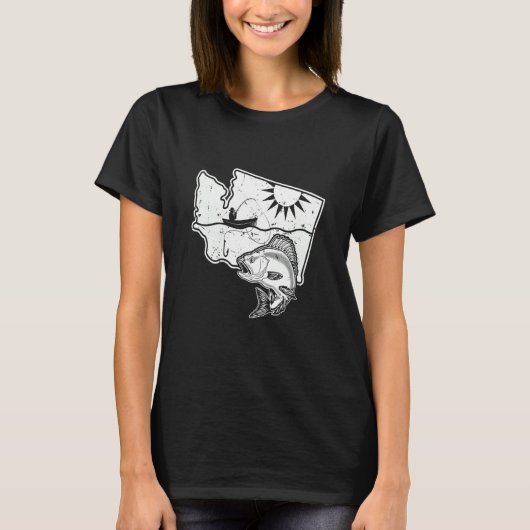 Vissen Cool Washington State Ontwerp T-shirt (Voorkant)