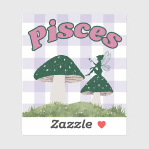 Vissen CottageCore Esthetische Fairy Mushroom Art Sticker