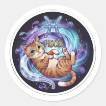 Vissen Cute Oranje Kat Zodiac Astrologie Kosmisch