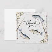 Vissen Dank je met vis en bloemen Bedankkaart (Voorkant / Achterkant)