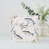 Vissen Dank je met vis en bloemen Bedankkaart (Staand voorkant)