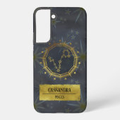 Vissen Dark Zodiac Astrologie: Zwart & Goud Samsung Galaxy Hoesje (Achterkant)