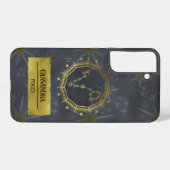 Vissen Dark Zodiac Astrologie: Zwart & Goud Samsung Galaxy Hoesje (Achterkant horizontaal)