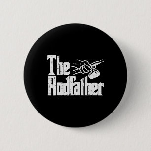 Vissen De Rodfather Grappige Parodie Vader Opa Pap Ronde Button 5,7 Cm