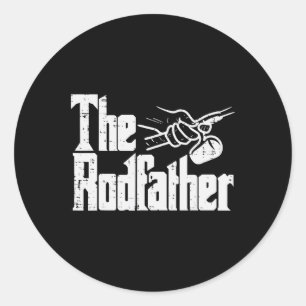 Vissen De Rodfather Grappige Parodie Vader Opa Pap Ronde Sticker