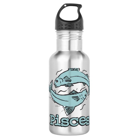 Vissen De vis blauw drink fles (Voorkant)