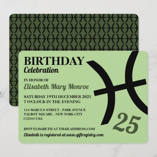 Vissen, de vis, sterrenbeeld dierenriem, verjaarda kaart (Voorkant / Achterkant)