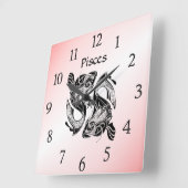 Vissen de Vis Zodiac Klok Roze (Hoek)