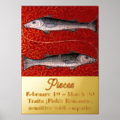 Vissen de vis Zodiac teken Verjaardagsfeest Folie Afdrukken (Voorkant)