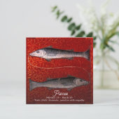 Vissen de vis Zodiac teken Verjaardagsfeest Kaart (Staand voorkant)