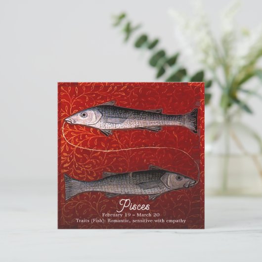 Vissen de vis Zodiac teken Verjaardagsfeest Kaart (Staand voorkant)