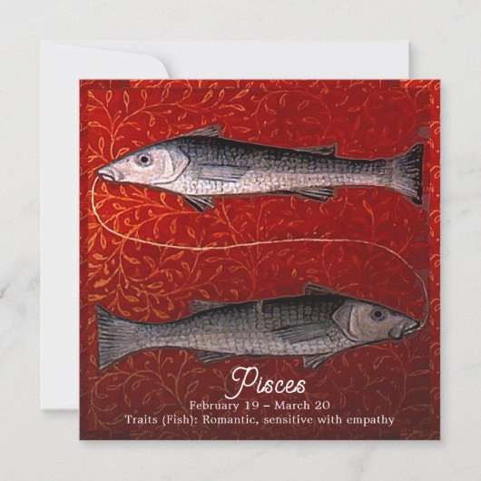 Vissen de vis Zodiac teken Verjaardagsfeest Kaart (Voorkant)