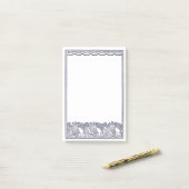Vissen die onder de golven zwemmen post-it® notes (Op bureau)