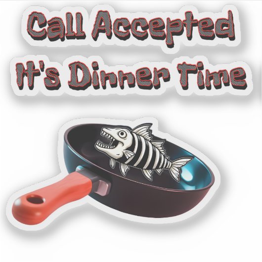 Vissen - Diner is , Funnymeme, Sticker (Voorkant)