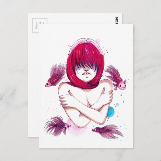 Vissen drowning briefkaart (Voorkant / Achterkant)