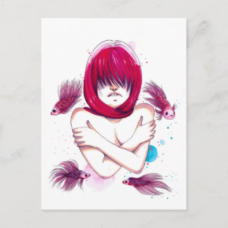 Vissen drowning briefkaart