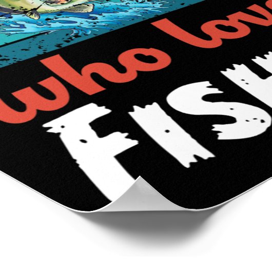 Vissen Een jongetje dat dol is op de Kinder Vist Poster (Hoek)