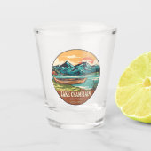 Vissen Emblem bij het meer van ChamPlavlakte Boati Shot Glas (Voorkant)