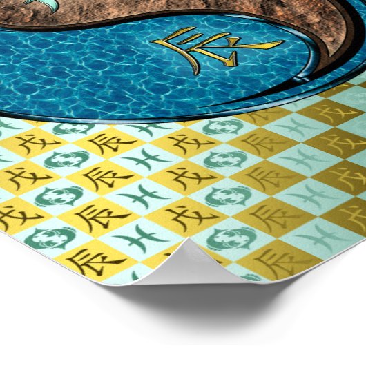 Vissen en aarde draak poster (Hoek)