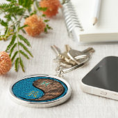 Vissen en aarde draak sleutelhanger (Zijkant)