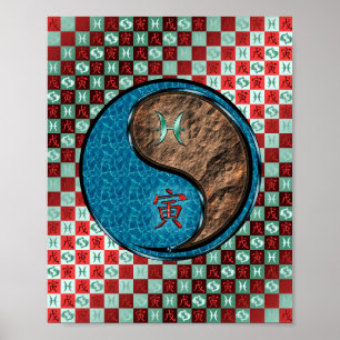 Vissen en aarde tijger poster