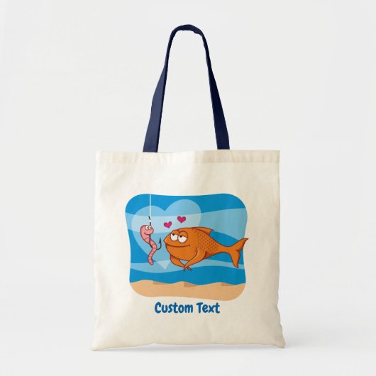Vissen en aas in Love Canvas tas (Voorkant)