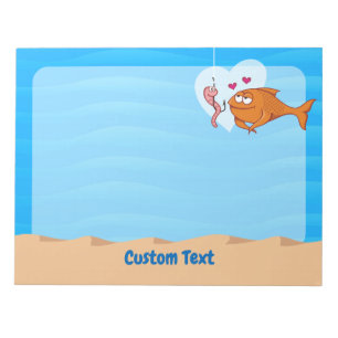 Vissen en aas in Love Notitieblok